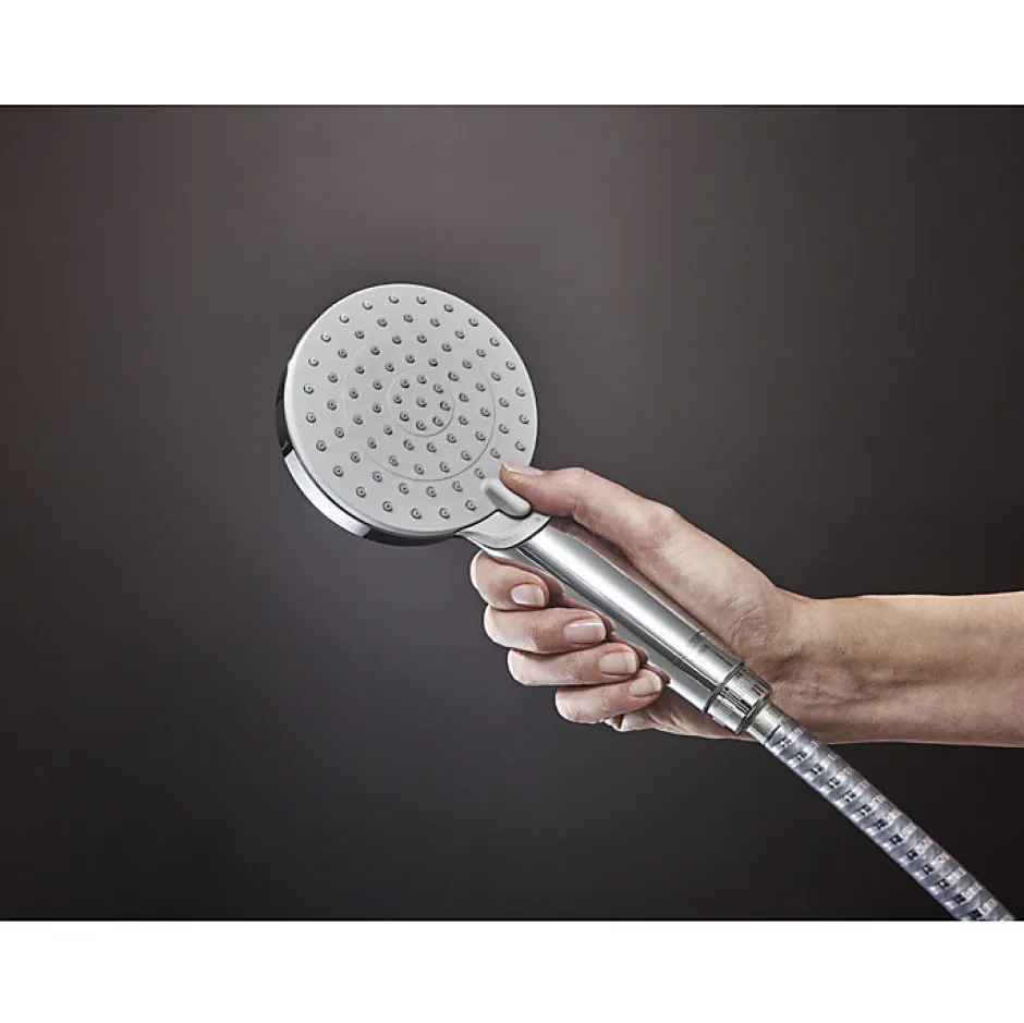 Hansgrohe Vernis Shape Colonne de douche 230 1jet Green 5,7 l/min avec mitigeur thermostatique, Chrome (26319000)* Colonne De Douche Hydromassante