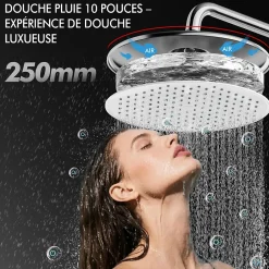 Homelody Colonne de Douche avec Affichage LED Température Mitigeur Mécanique, Douchette 3 Jets, Hauteur Réglable* Colonne De Douche Mécanique