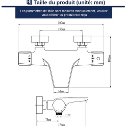 Homelody Robinet de Baignoire Thermostatique Noir, Design Cascade, Sécurité Anti-brûlure, Laiton* Robinet De Baignoire