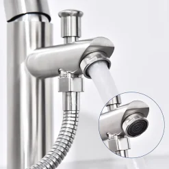 Homelody Robinet Salle de Bain Mitigeur de Douche avec Pommeau et Flexible Kit de Robinet Monotrou à Double Usage* Robinet Lavabo Et Vasque