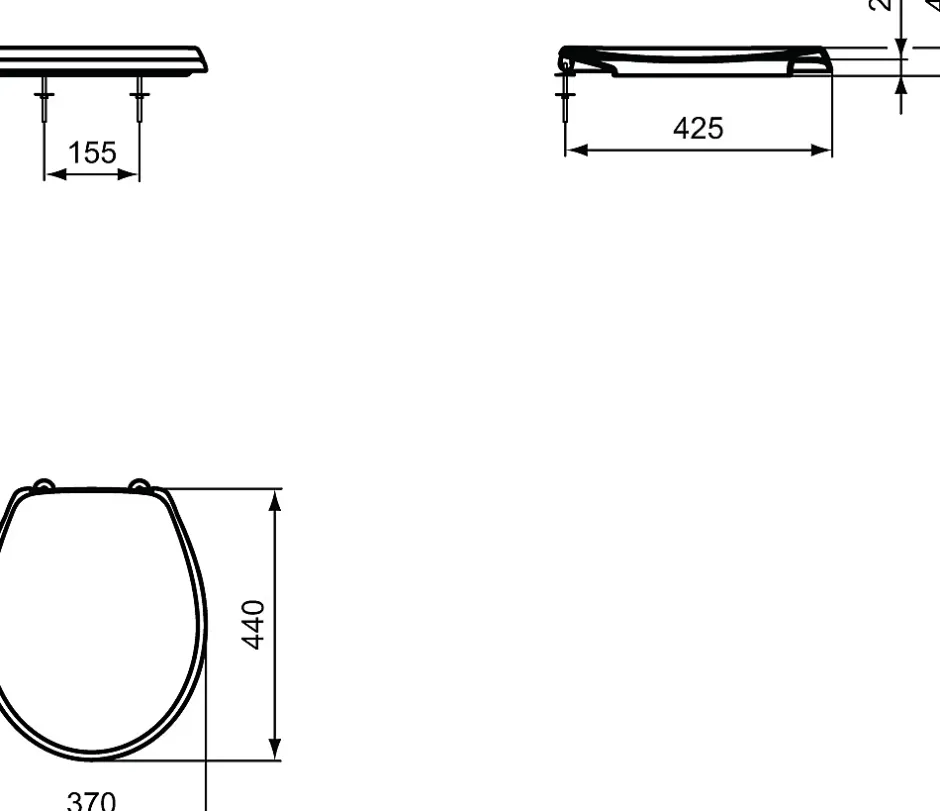 Ideal Standard ASTOR - Abattant et couvercle 370x525 mm (W302601)* Abattant Wc