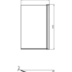Ideal Standard Pare bain asymétrique courbé Connect Air profilé chromé* Pare-Baignoire