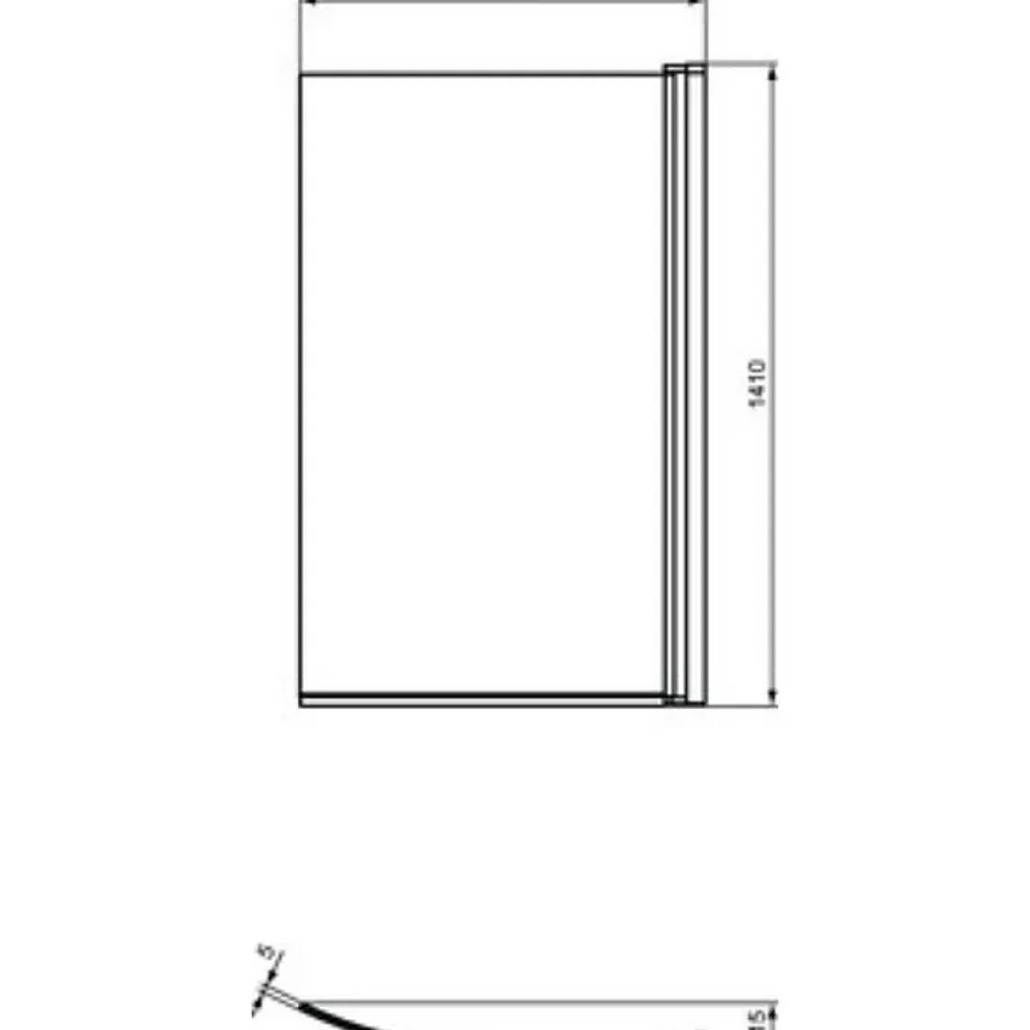 Ideal Standard Pare bain asymétrique courbé Connect Air profilé chromé* Pare-Baignoire