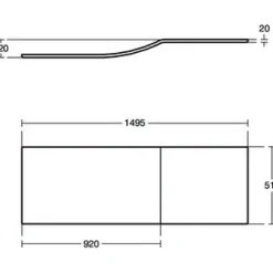 Ideal Standard Tablier frontal 150 cm asymétrique Connect Air blanc