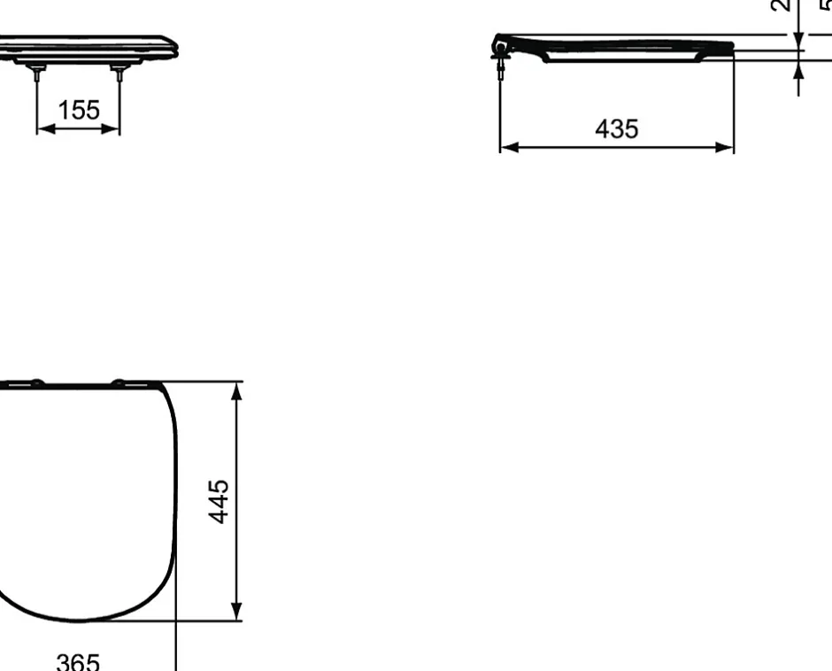 Ideal Standard Tesi Abattant WC ultra fin, Blanc (T352801)