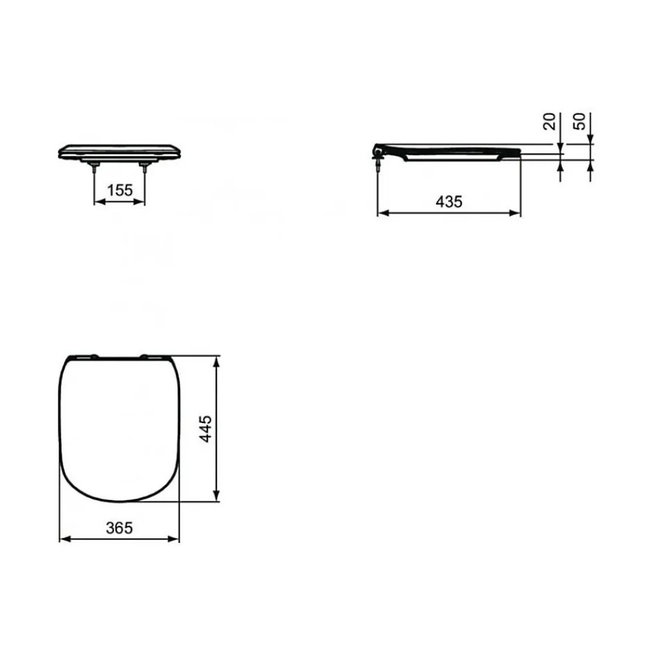 Ideal Standard Tesi Abattant ultra-fin frein de chute (T352701)* Abattant Wc