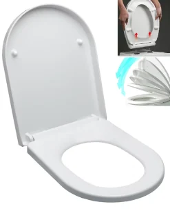 Idevit Abattant WC à fermeture douce Softclose adaptable sur la plupart des cuvettes, blanc (EASY2244)* Abattant Wc