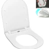 Idevit Abattant WC Ultra mince, à fermeture douce Softclose adaptable sur la plupart des cuvettes, blanc (EASYSLIM44)