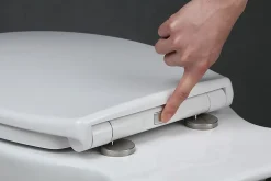 Idevit Abattant WC Ultra mince, à fermeture douce Softclose adaptable sur la plupart des cuvettes, blanc (EASYSLIM44)