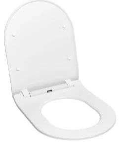 Idevit Abattant WC Ultra mince, à fermeture douce Softclose adaptable sur la plupart des cuvettes, blanc (EASYSLIM44)
