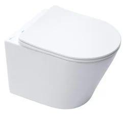 Swiss Aqua Technologies Infinitio WC suspendu sans bride fixations invisibles, Abattant frein de chute, Blanc mat SATINF010RREXPWM