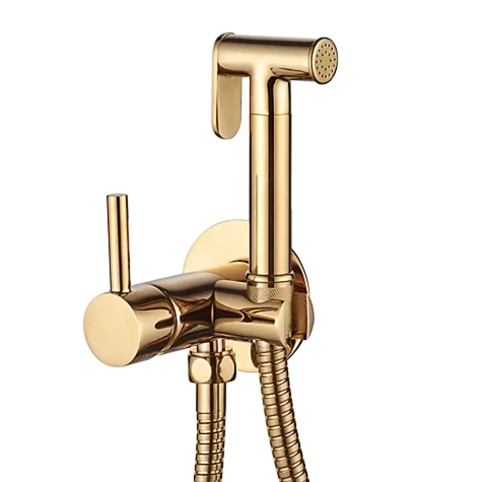 Invena Robinet Bidet Douchette Or Mural Monocommande* Robinet De Bidet