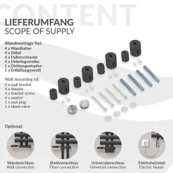 Luxebath Iron EM Design Radiateur Sèche-Serviettes - 500 x 1600 mm - Anthracite - Chauffage Moderne -Radiateur* Sèche-Serviettes Mixte