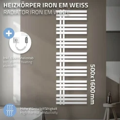 ECD Germany Iron EM Electric Design Radiateur de salle de bain 900W* Sèche-Serviettes Mixte