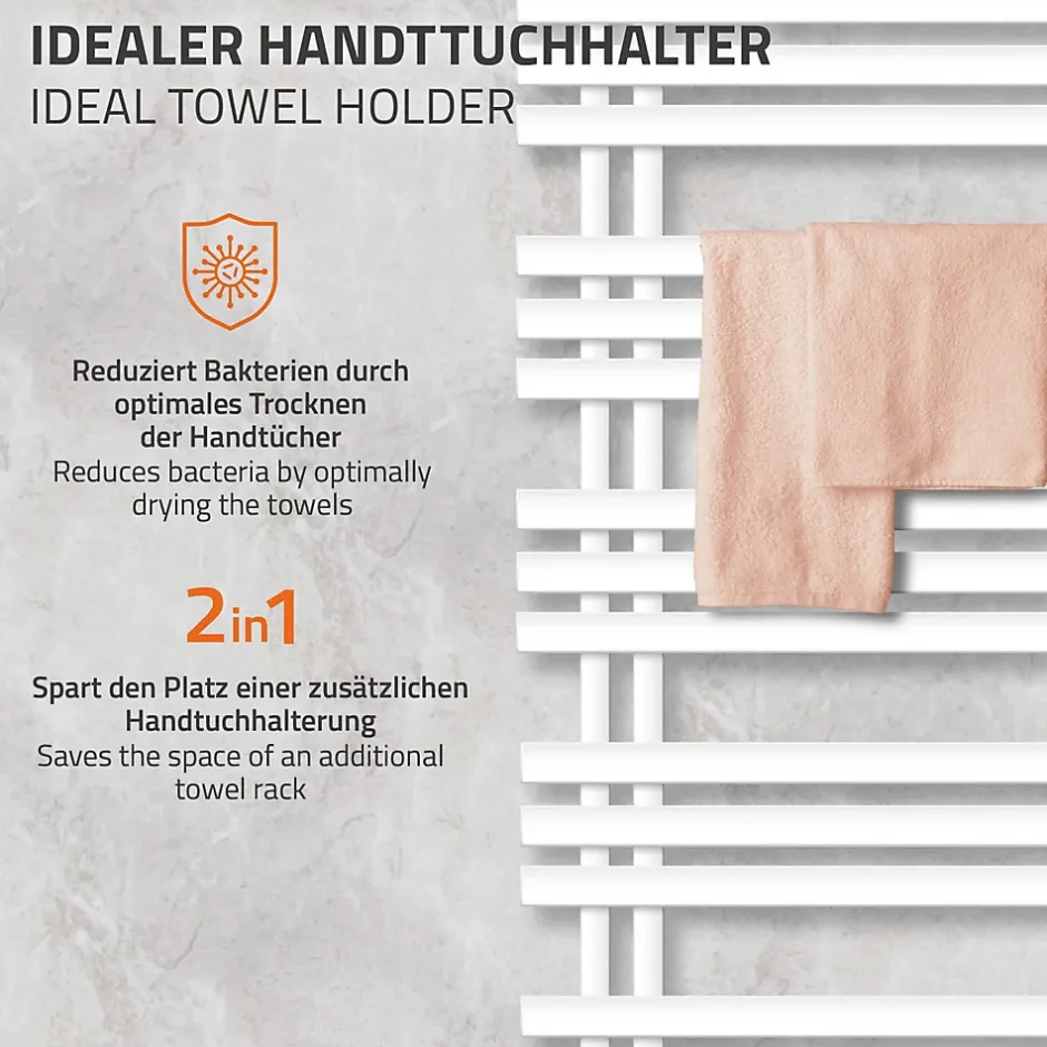 ECD Germany Iron EM Electric Design Radiateur de salle de bain 900W* Sèche-Serviettes Mixte
