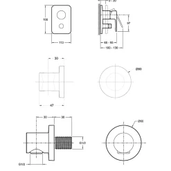 Jacob Delafon Robinet de douche avec mitigeur encastrable mécanique Modulo rond* Colonne De Douche Encastrable