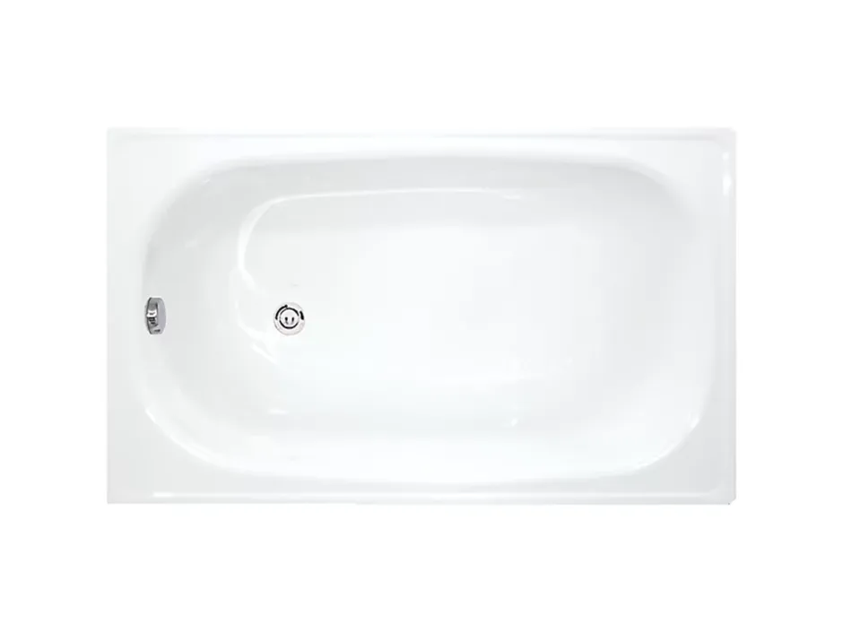 Jika (Groupe Roca) Riga 120 x 70 cm Baignoire gain de place 140 L en acier émaillé, sans pieds, blanc (H2340200000001)* Baignoire Droite