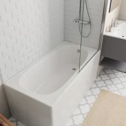 Jika (Groupe Roca) 140x70 cm Ensemble baignoire Riga universelle + Pare baignoire pivotant chrome + pieds (A140-SETP)