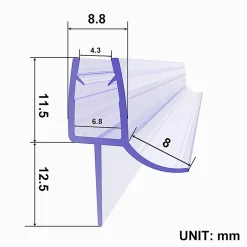 Sirhona Joint de porte de douche 700mm pour paroi en verre de 8mm