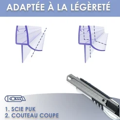 Sirhona Joint de porte de douche 800mm pour paroi en verre de 6mm