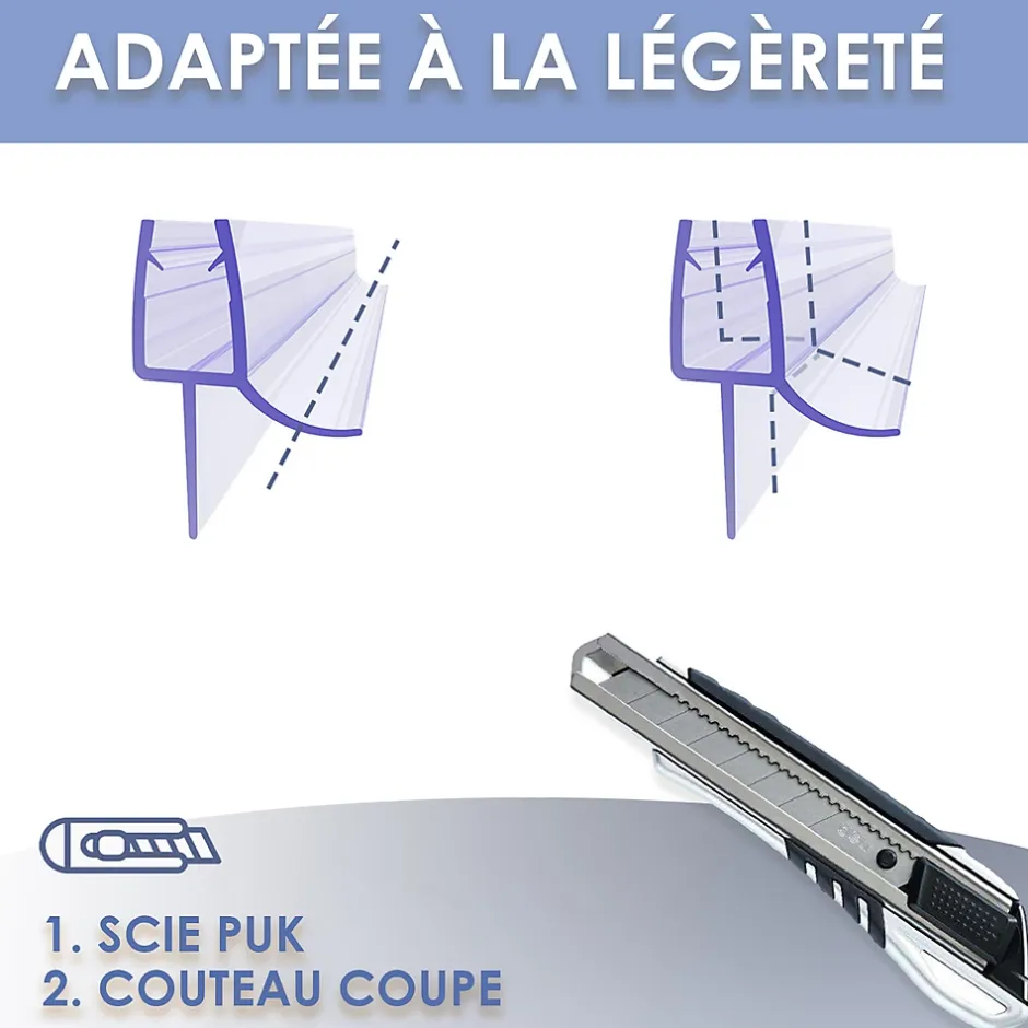 Sirhona Joint de porte de douche 800mm pour paroi en verre de 6mm