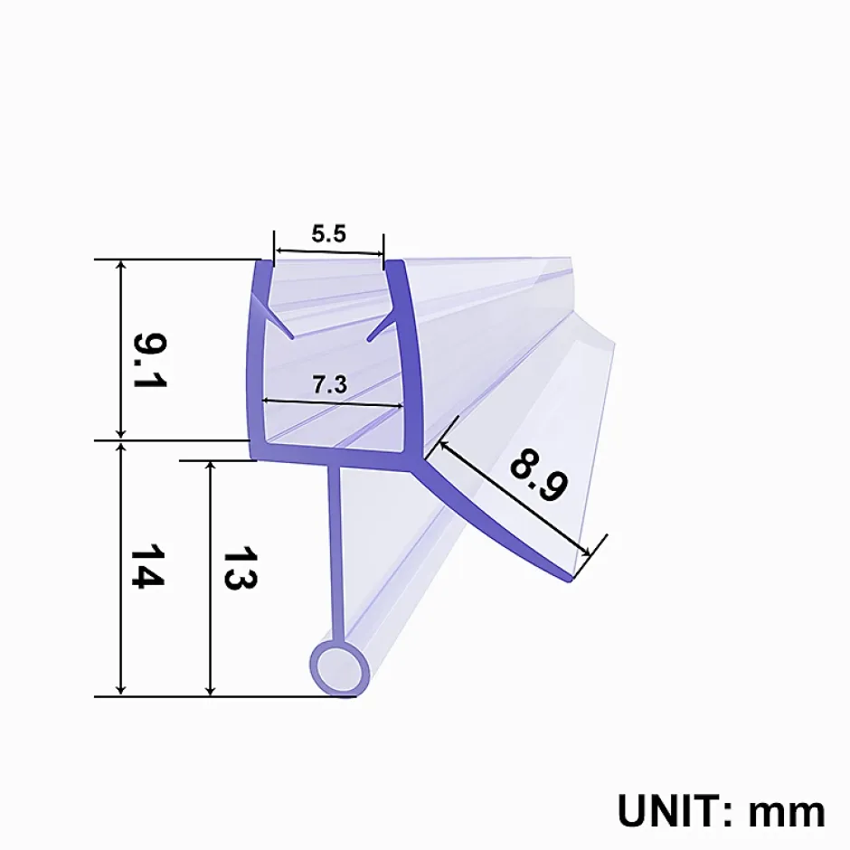Sirhona Joint de porte de douche 1000mm pour paroi en verre de 6mm ou 7mm
