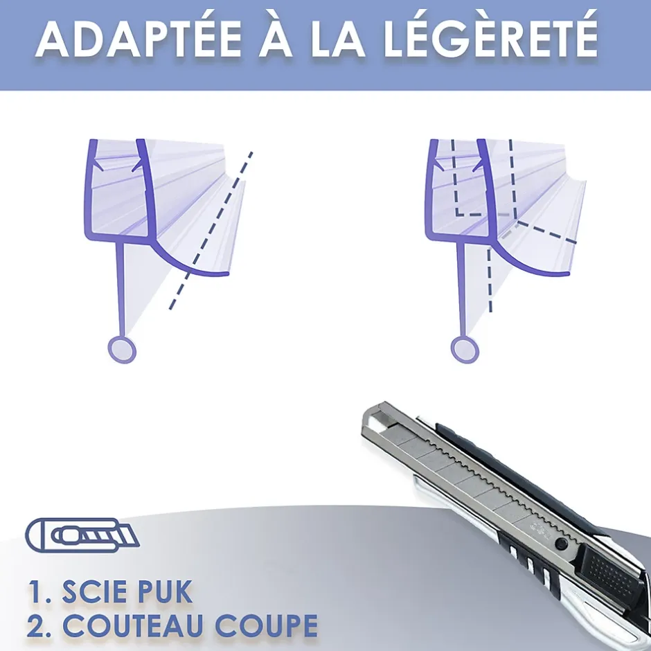 Sirhona Joint de porte de douche 1000mm pour paroi en verre de 6mm ou 7mm