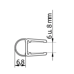 Schulte Joint d'étanchéité bas ou vertical pour portes et parois de douche, 200 cm