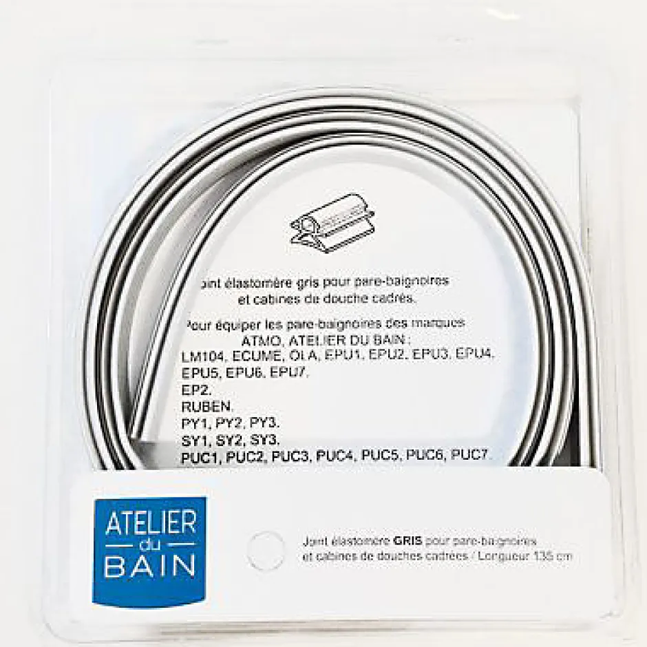 Atelier du bain Joint d'étanchéité pour pare-baignoire et cabine de douche cadrée gris 135 cm