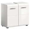 Chb Collection Kai - Armoire sous lavabo (L/H/P : 60x54x32 cm) en mélaminé blanc* Meuble Sous Lavabo