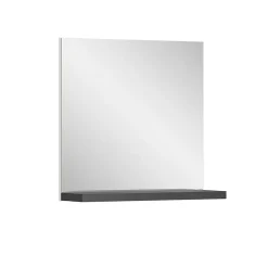 Chb Collection Kai - Miroir mural (L/H/P : 60x59x18 cm) imitation blanc et décor contrasté gris industriel
