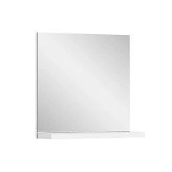 Chb Collection Kai - Miroir mural (L/H/P : 60x59x18 cm) en imitation blanc et surface miroir