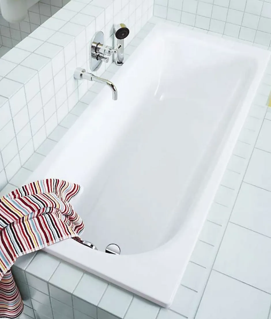 Kaldewei Eurowa 170 x 70 cm Baignoire droite 178 L en acier émaillé, sans pieds, blanc alpin (119800010001)