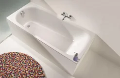 Kaldewei Eurowa Baignoire droite avec pieds 170 x 70 cm en acier émaillé, Blanc alpin (119800010001-SET)* Baignoire Droite