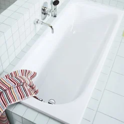 Kaldewei Eurowa Baignoire rectangulaire avec pieds 160x70 cm acier émaillé, Blanc alpin (119700010001-SET)