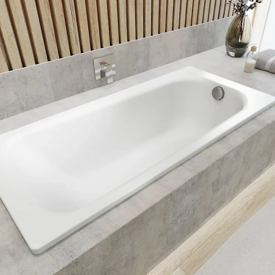 Kaldewei Saniform Plus 180x80 cm Baignoire rectangulaire en acier émaillé, sans pieds, blanc alpin (112800010001)