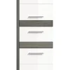 Chb Collection Kaleb - Colonne basse en mélaminé blanc et argenté (L/H/P : 35x137x31 cm)