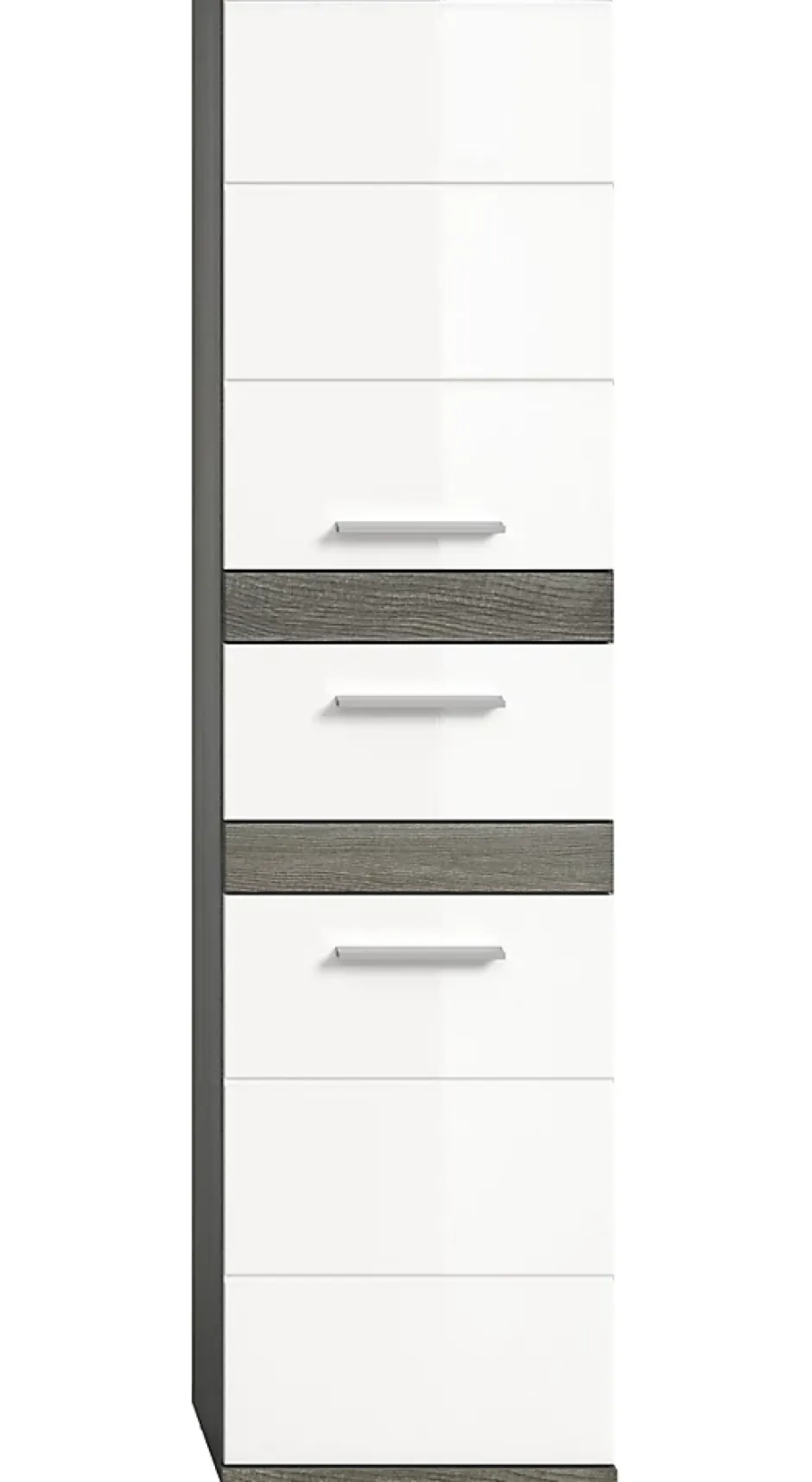 Chb Collection Kaleb - Colonne basse en mélaminé blanc et argenté (L/H/P : 35x137x31 cm)