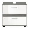 Chb Collection Kaleb - Meuble sous-lavabo en mélaminé blanc et argenté (L/H/P : 60x57x34 cm)* Meuble Sous Lavabo