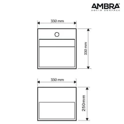 Ambra KARAE - Lave-mains carré suspendu - Design Elégant et Raffiné - Solide et Robuste - Entretien Facile - Blanc - 33 x 33 x 25 cm
