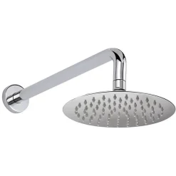 Kibath Bras de douche rond mural 40 cm finition chromée en laiton* Pommeau De Douche, Flexible Et Barre De Douche