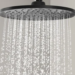 Kibath Colonne de douche thermostatique ronde 83-120 cm finition NOIR mat en laiton