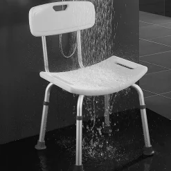 Kibath Pack chaise de douche et poignée de sécurité, finition chrome brillant, ABS
