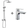Kibath Pack colonne et robinet mitigeur NAD, finition chrome poli, en laiton* Colonne De Douche Mécanique
