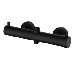 Kibath Pack colonne et robinet mitigeur DAK, finition NOIR mat, en laiton* Colonne De Douche Thermostatique