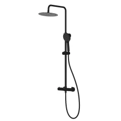 Kibath Pack colonne et robinet mitigeur DAK, finition NOIR mat, en laiton* Colonne De Douche Thermostatique