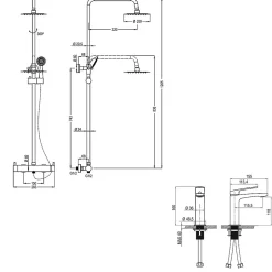 Kibath Pack colonne et robinet mitigeur DAK, finition NOIR mat, en laiton* Colonne De Douche Thermostatique