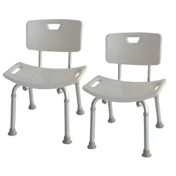 Kibath Pack de 2 sièges avec dossier carré, finition BLANC mat, en ABS* Siège De Douche