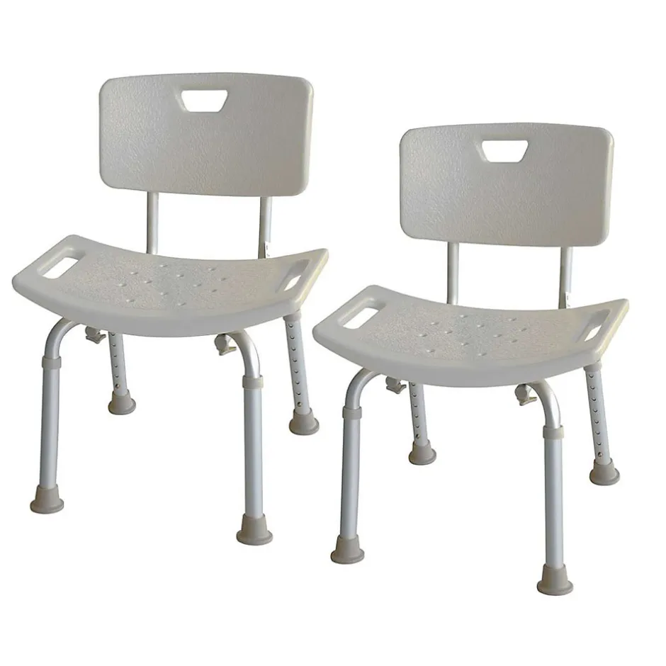 Kibath Pack de 2 sièges avec dossier carré, finition BLANC mat, en ABS* Siège De Douche