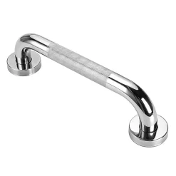 Kibath Poignée de sécurité antidérapante de 40 cm en acier inoxydable avec finition chromée brillante